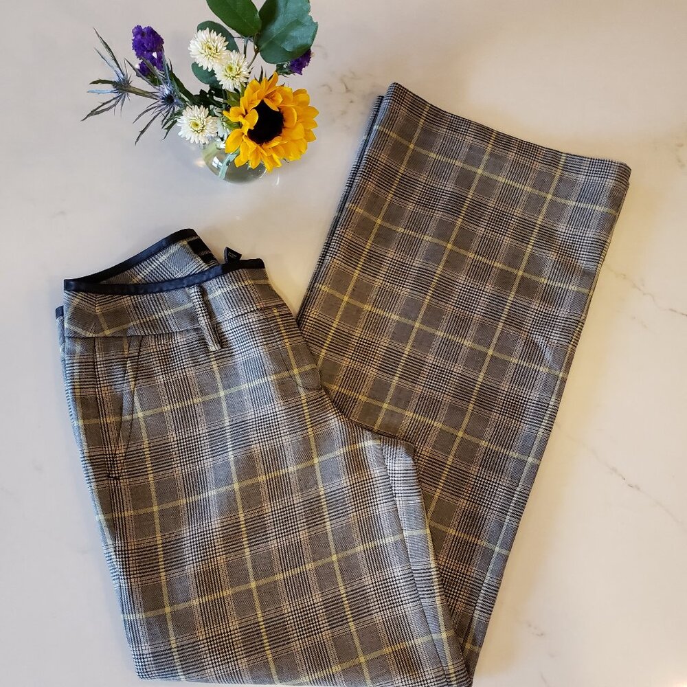 Plaid Lined wide leg dress pants